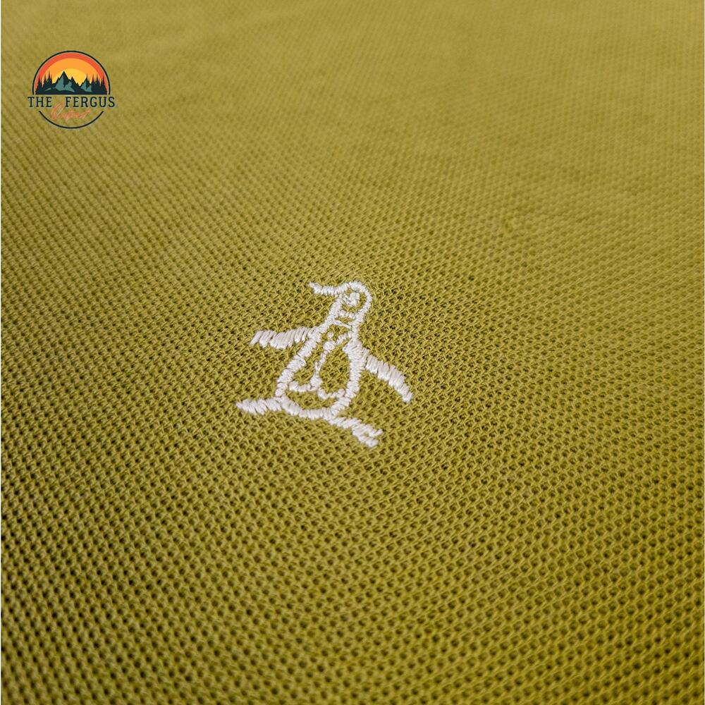 Munsingwear Grand Slam Shirt Green Penguin Logo Ringer Vintage Preppy Men Sz Lrg - Picture 3 of 16